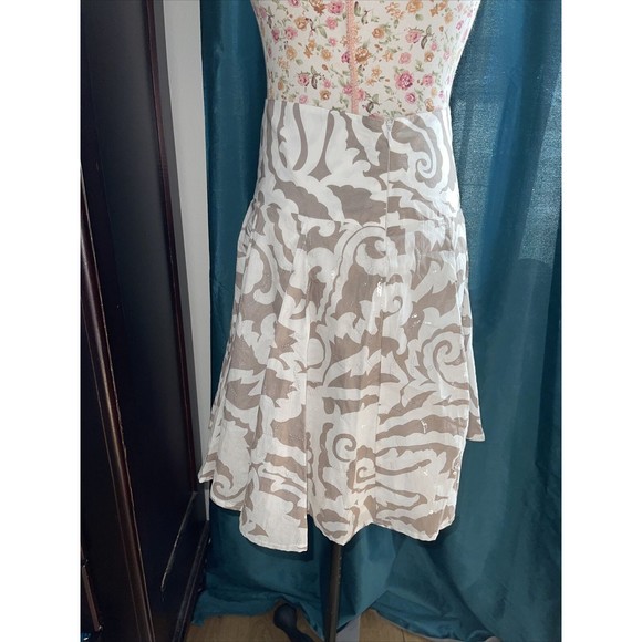 INC International Concepts Women White & Gray Cotton Sequinced Lined Skirt Sz 2 - Picture 4 of 8